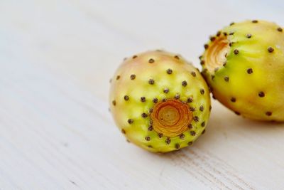 High angle view of fruits on table