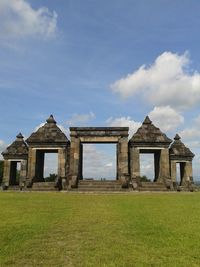 Ruins of the gate of ratu boko palace, yogyakarta, relics of the ancient mataram kingdom