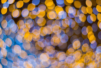 Defocused image of illuminated lights