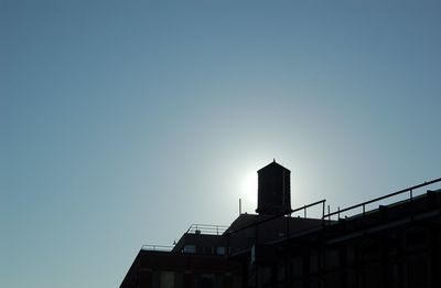 Low angle view of built structure against clear sky