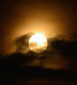 Low angle view of moon in sky