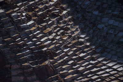 High angle view of stones on footpath