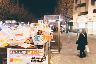 Woman standing in city