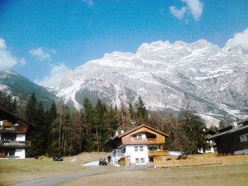 View of snowcapped mountain against sky