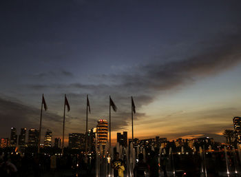 City lit up at night