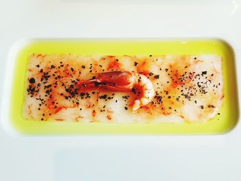 Directly above shot of bread in plate