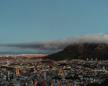 High angle view of townscape against sky