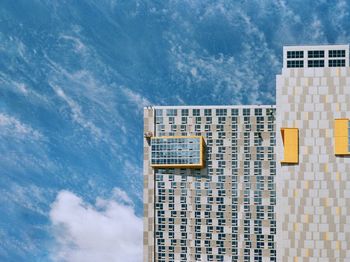 Low angle view of modern building against sky