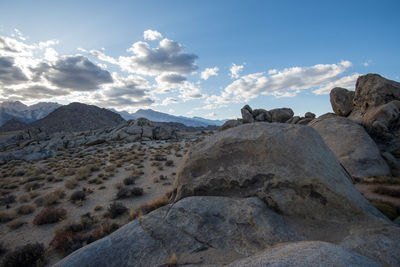 Scenic view of rocky mountains against sky