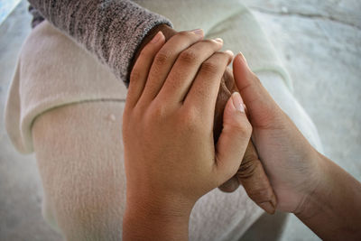 Close-up of man with hands