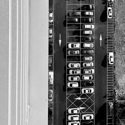 Directly above shot of cars at parking lot