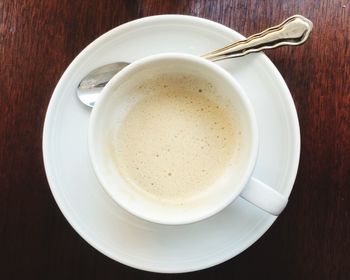 Directly above shot of coffee cup