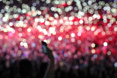 Defocused image of crowd at night