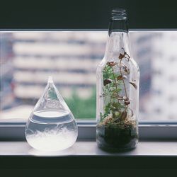 Close-up of glass jar on table