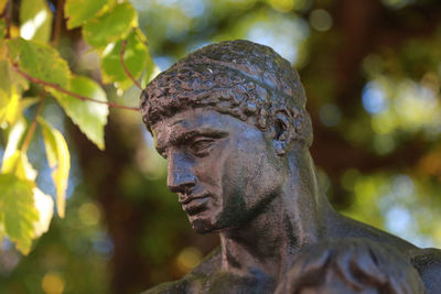 Close-up of a statue near washing monument at baltimore, maryland.