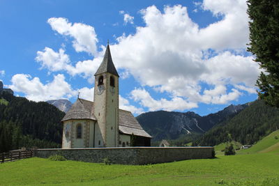 Low angle view of church against sky