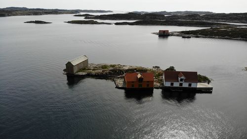 High angle view of sea against sky