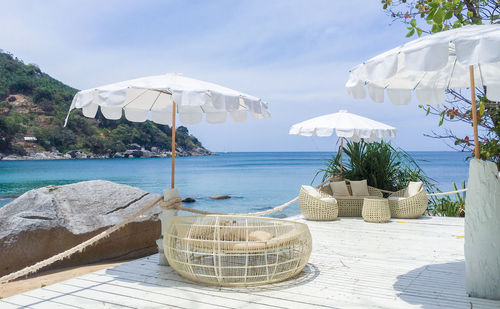 Panoramic view of beach against sky