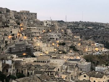 Cityscape against clear sky