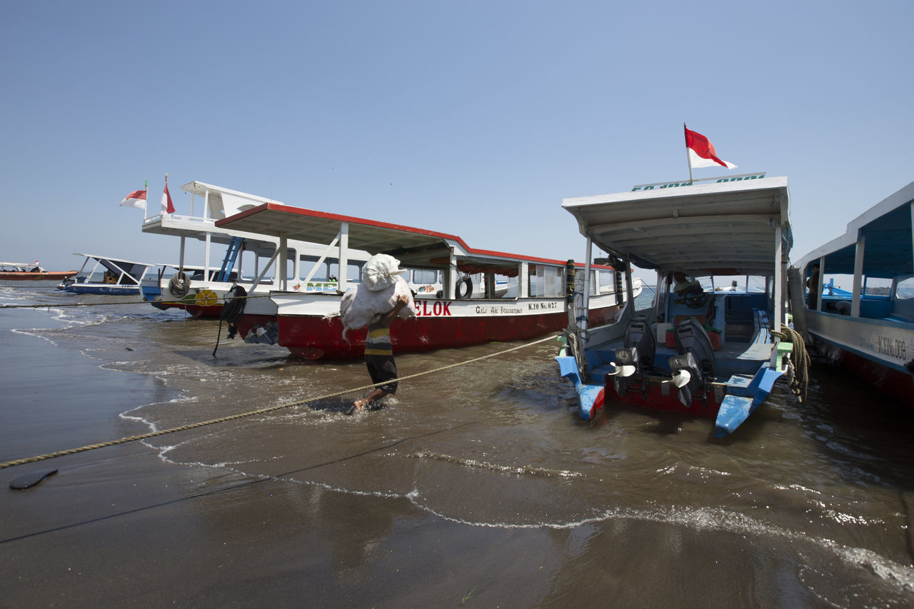 BOATS ON SEA AGAINST SKY