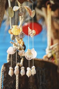 Close-up of lanterns hanging for sale