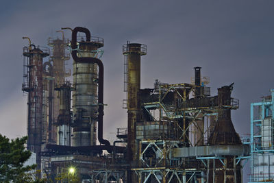 Chemical factory at night