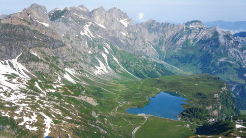 Scenic view of trubsee lake at engelberg