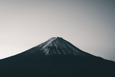 View of volcanic mountain against clear sky