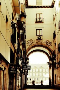 Low angle view of buildings in city