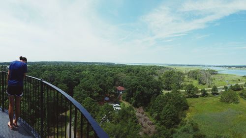 Woman standing at observation point