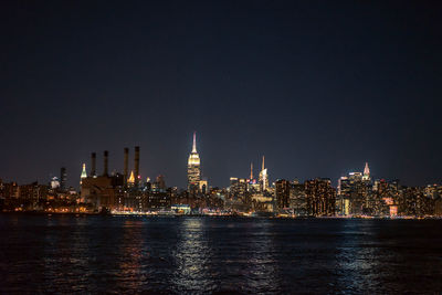 Illuminated city at night