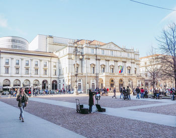 Group of people in front of building