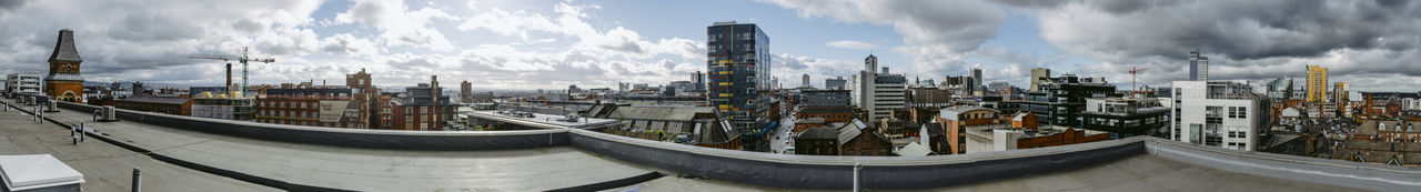 Panoramic view of buildings against sky