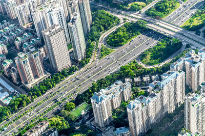 An aerial view of shenzhen, guangdong province, china