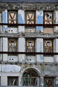 Low angle view of abandoned building