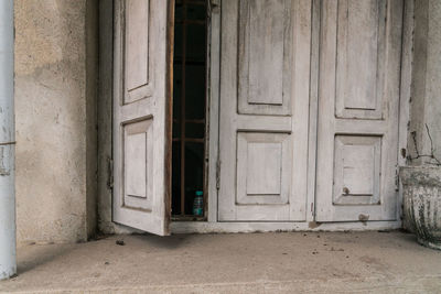 Closed door of old building