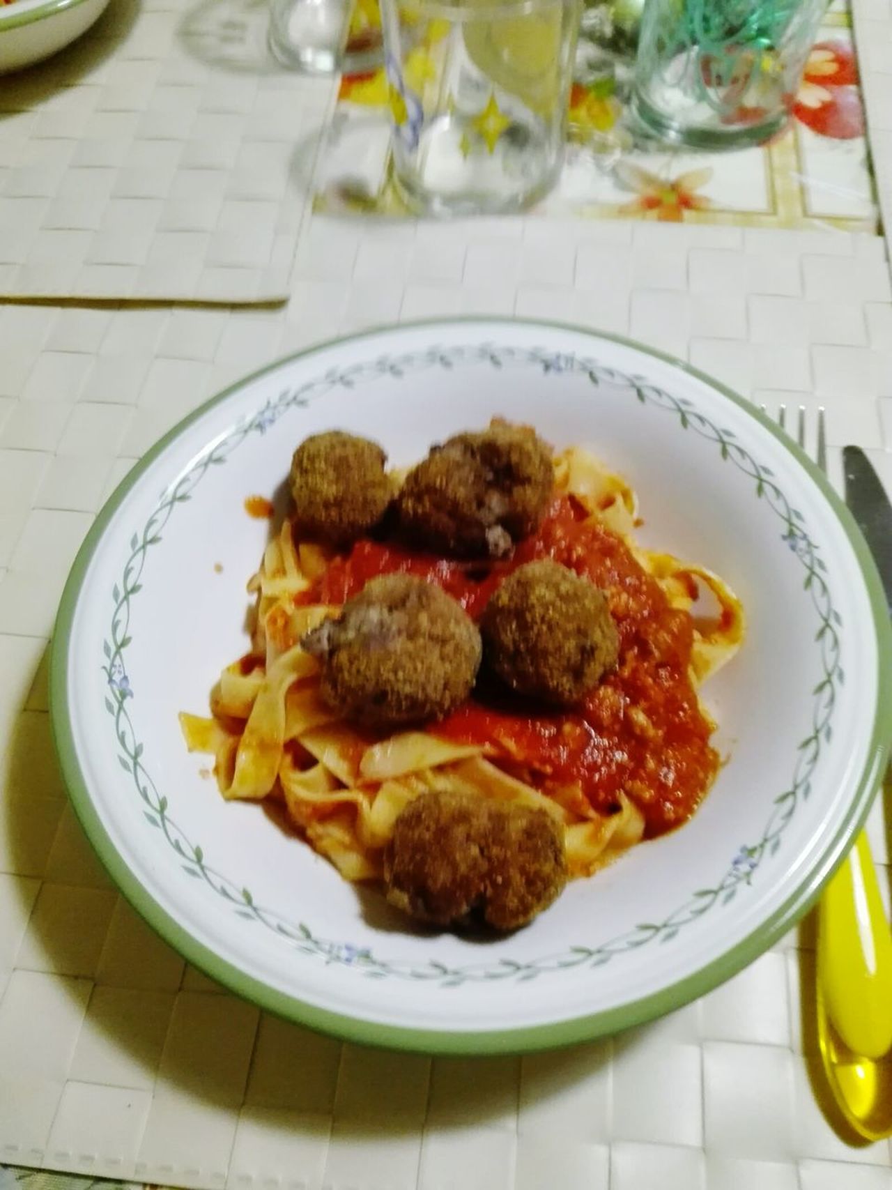 Polpette con fettuccine