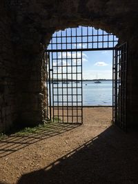 Sea seen through window