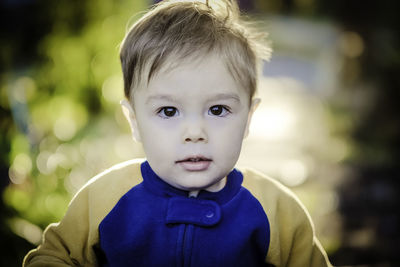 Close-up portrait of cute boy