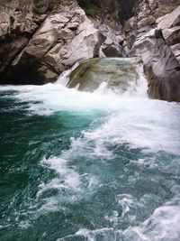 Scenic view of waterfall