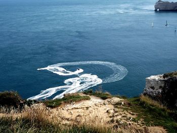 High angle view of sea shore