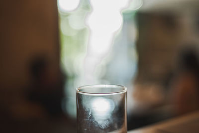 Close-up of coffee cup on table