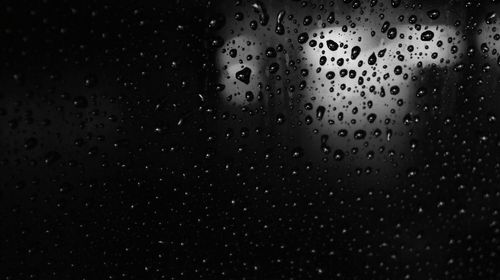 Close-up of water drops on glass