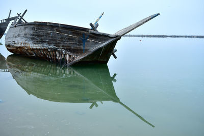 Old ships wrecked at the coast line