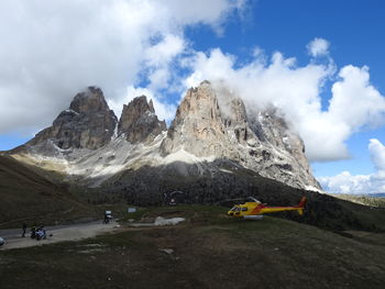 Scenic view of mountains against sky