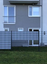 Closed door of building