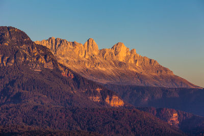 Scenic view of mountains against clear sky