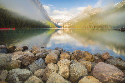 Lake louise reflection banff alberta canada