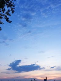 Low angle view of sky at sunset