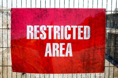 Close-up of red text